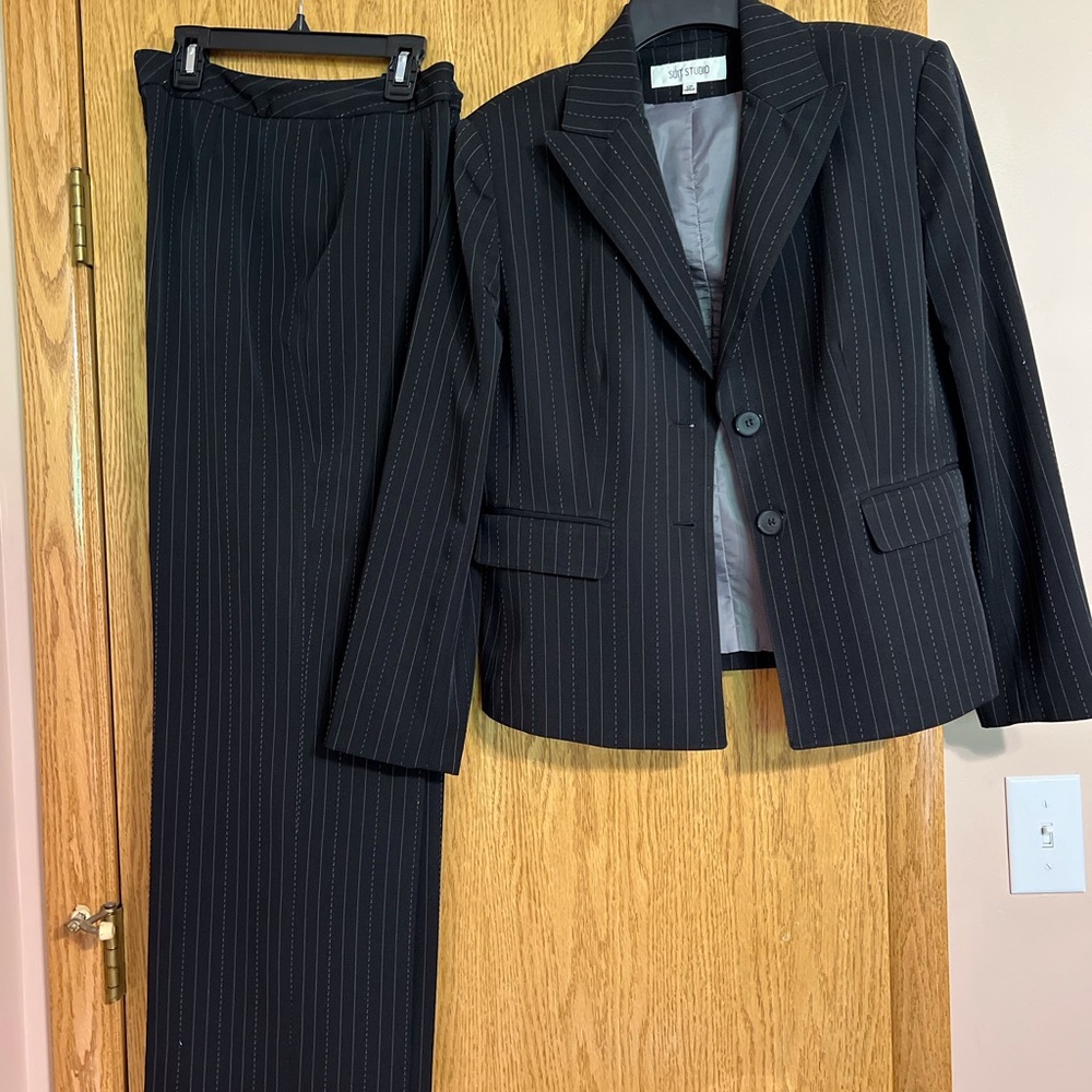 Suit Studio Black Pinstripe Women's Suit